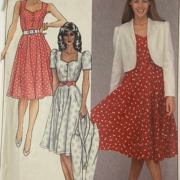 McCalls 8512 Jacket Dress Pattern Miss 8 Sweetheart Neck Bolero Cropped - Picture 1 of 5